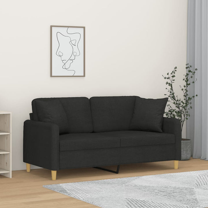2-Sits Soffa Med Prydnadskuddar Tyg