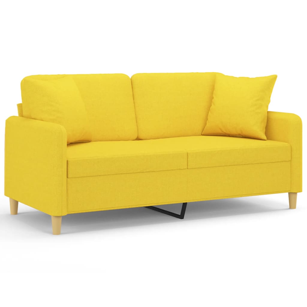 2-Sits Soffa Med Prydnadskuddar Tyg