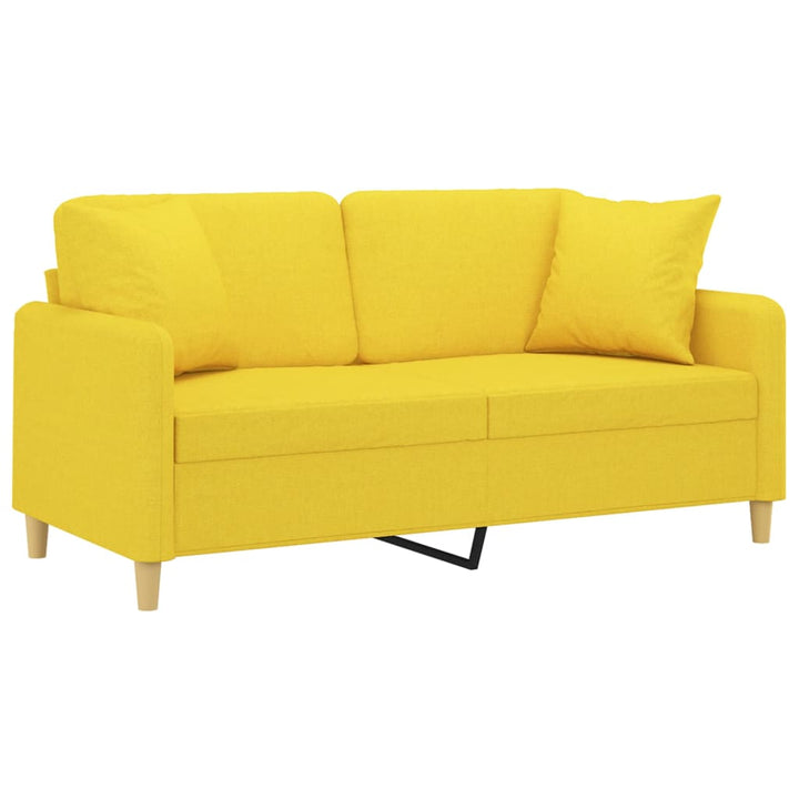 2-Sits Soffa Med Prydnadskuddar Tyg