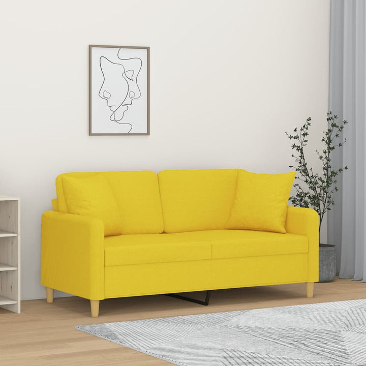 2-Sits Soffa Med Prydnadskuddar Tyg