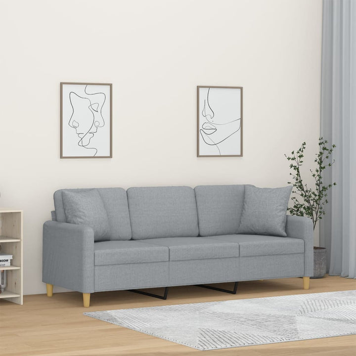 2-Sits Soffa Med Prydnadskuddar Tyg