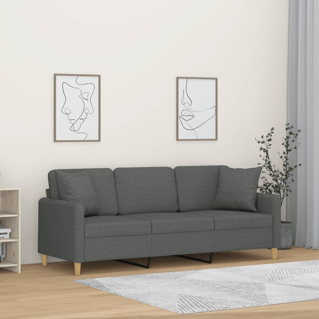 2-Sits Soffa Med Prydnadskuddar Tyg