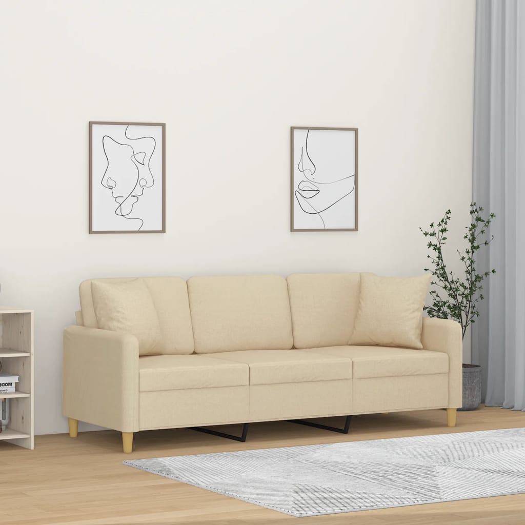 2-Sits Soffa Med Prydnadskuddar Tyg