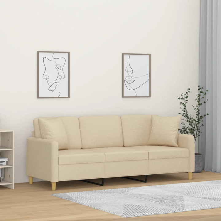 2-Sits Soffa Med Prydnadskuddar Tyg