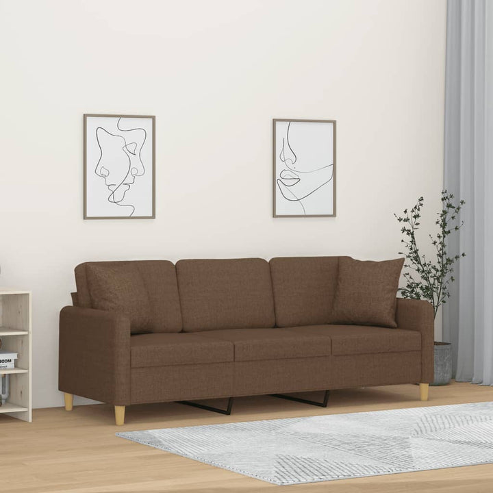 2-Sits Soffa Med Prydnadskuddar Tyg