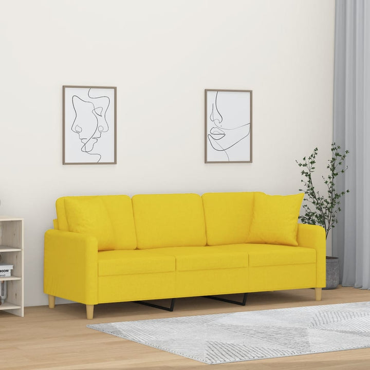 2-Sits Soffa Med Prydnadskuddar Tyg