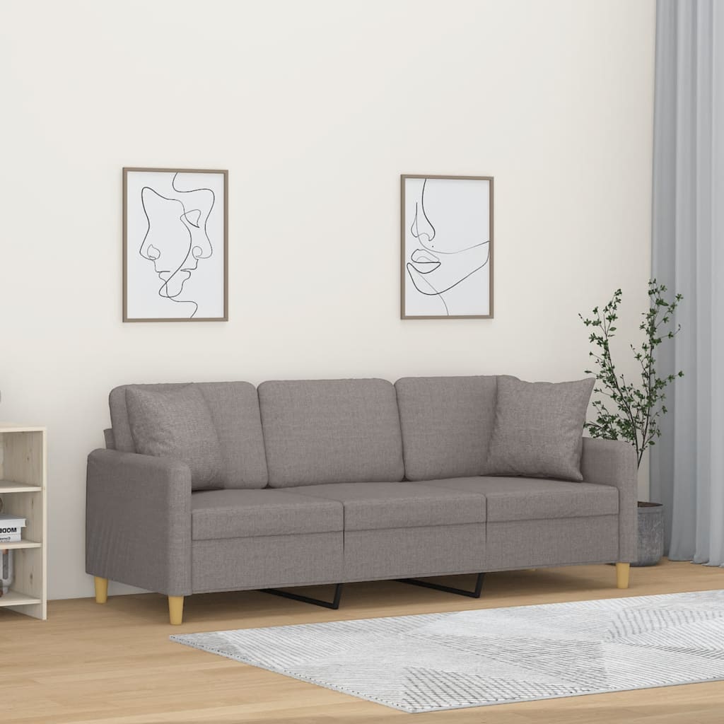 2-Sits Soffa Med Prydnadskuddar Tyg