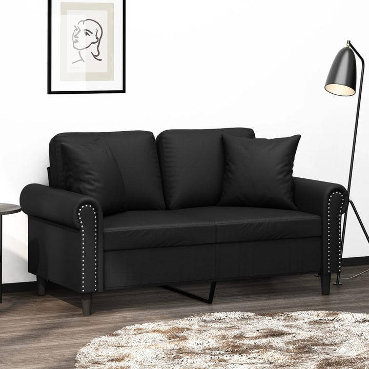 2-Sits Soffa Med Prydnadskuddar Konstläder