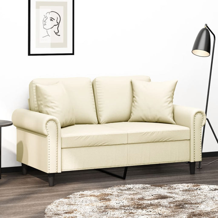 2-Sits Soffa Med Prydnadskuddar Konstläder