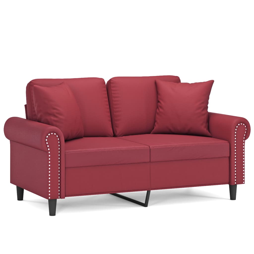 2-Sits Soffa Med Prydnadskuddar Konstläder