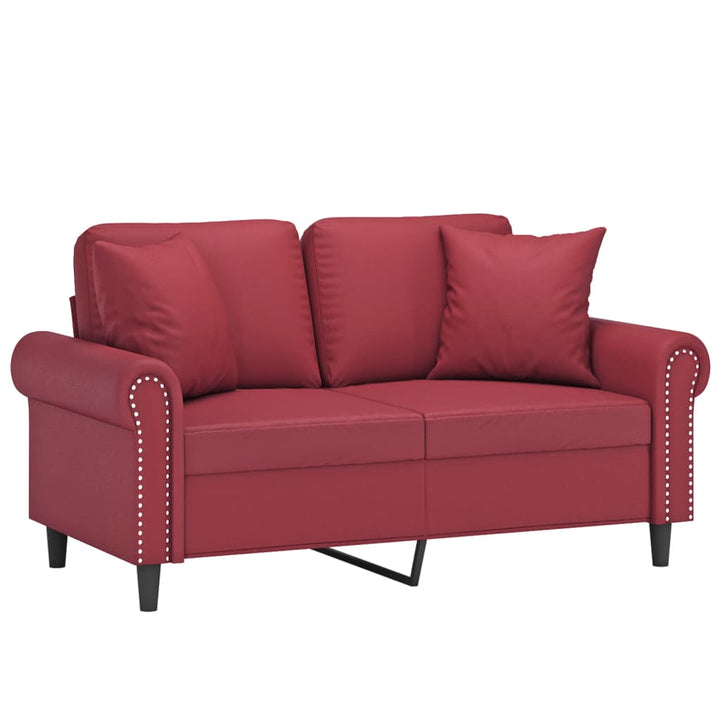 2-Sits Soffa Med Prydnadskuddar Konstläder