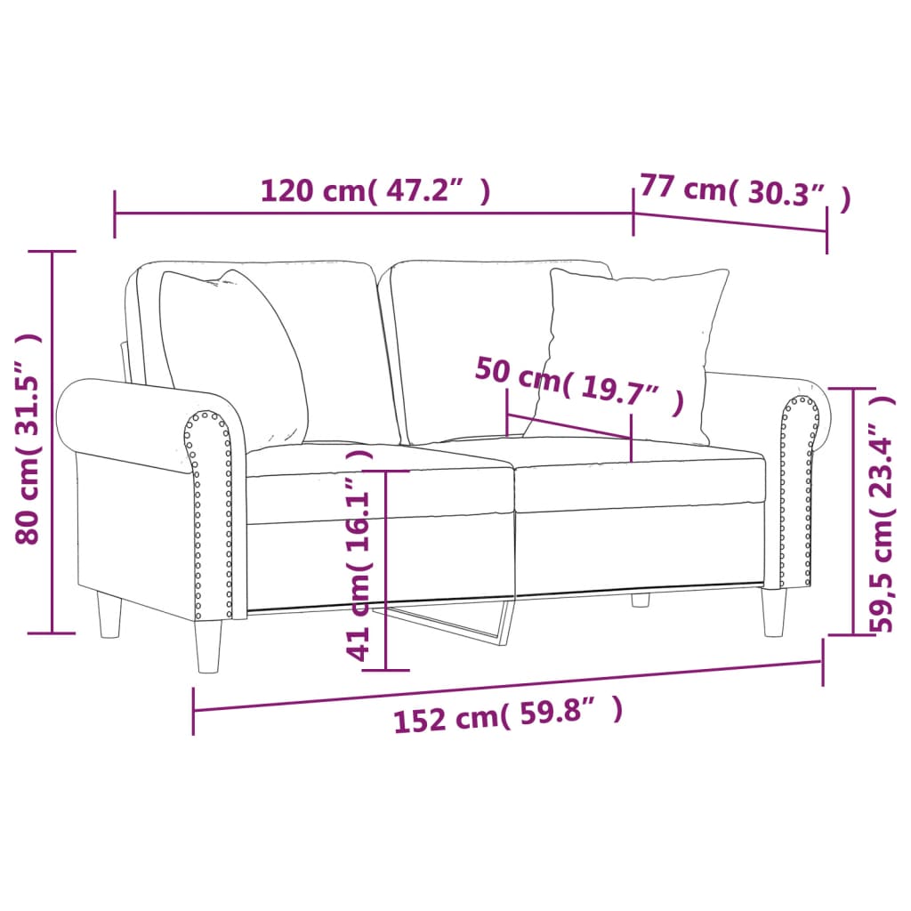 2-Sits Soffa Med Prydnadskuddar Konstläder
