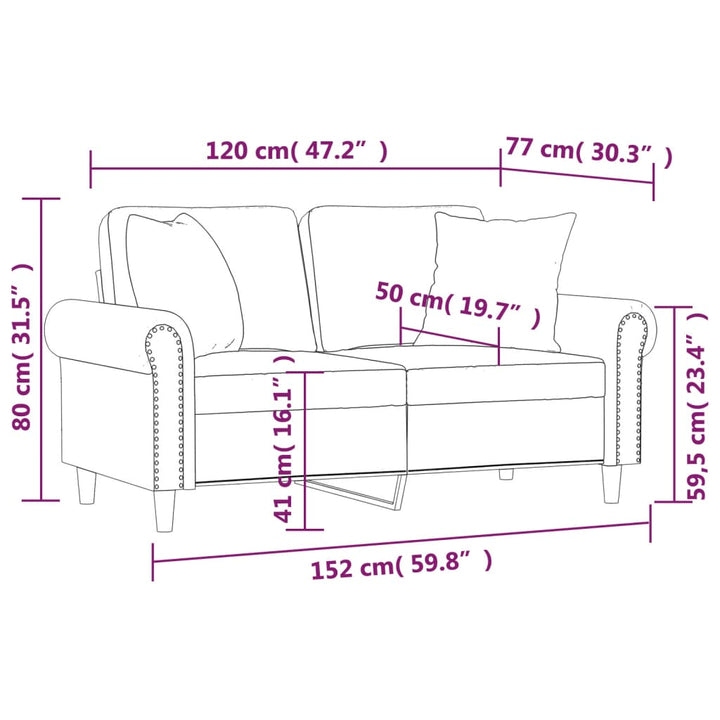 2-Sits Soffa Med Prydnadskuddar Konstläder