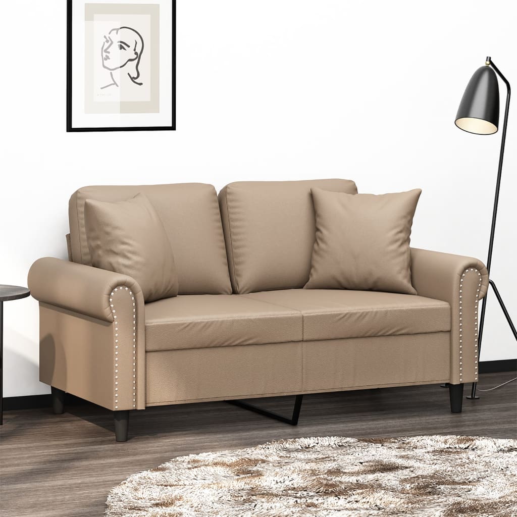2-Sits Soffa Med Prydnadskuddar Konstläder