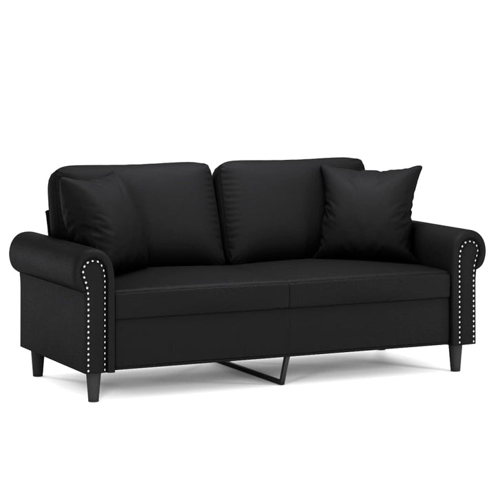 2-Sits Soffa Med Prydnadskuddar Konstläder