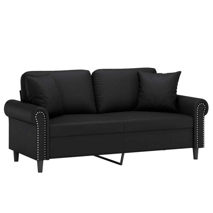 2-Sits Soffa Med Prydnadskuddar Konstläder