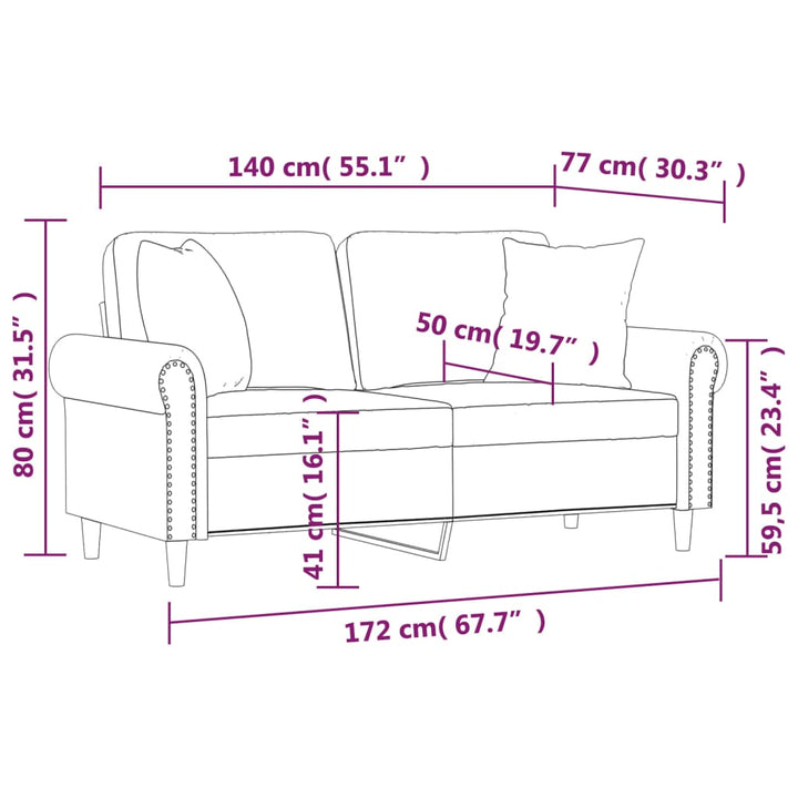 2-Sits Soffa Med Prydnadskuddar Konstläder