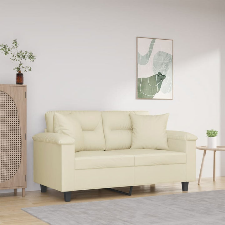 2-Sits Soffa Med Prydnadskuddar Konstläder