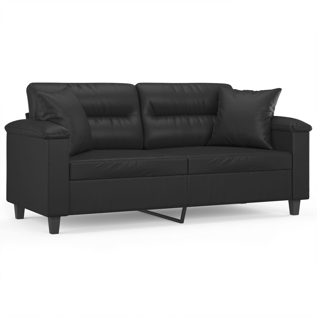 2-Sits Soffa Med Prydnadskuddar Konstläder