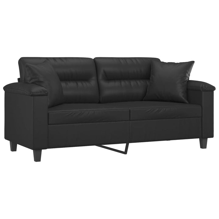 2-Sits Soffa Med Prydnadskuddar Konstläder