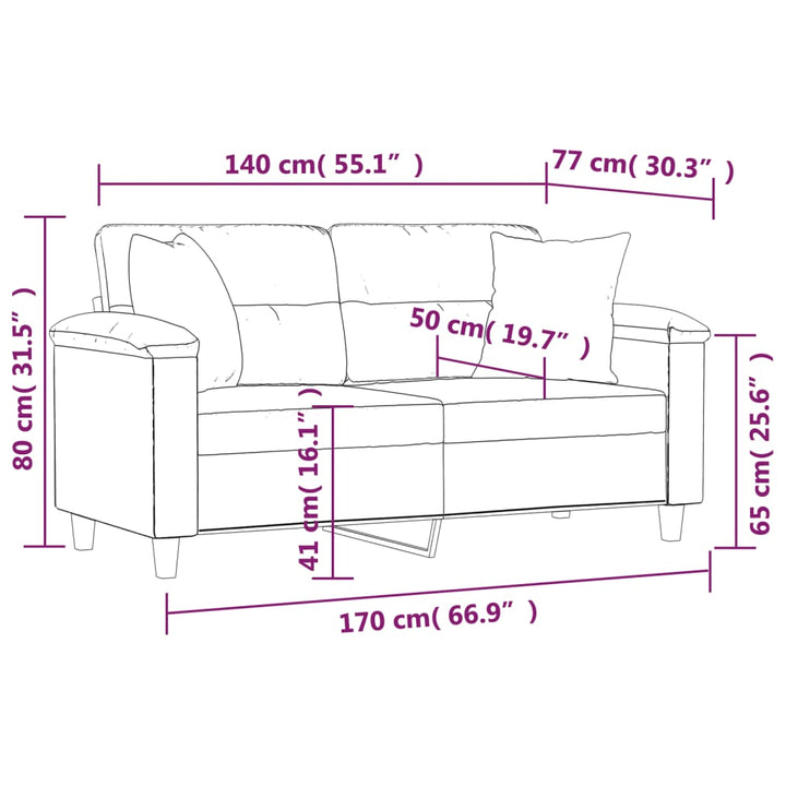 2-Sits Soffa Med Prydnadskuddar Konstläder