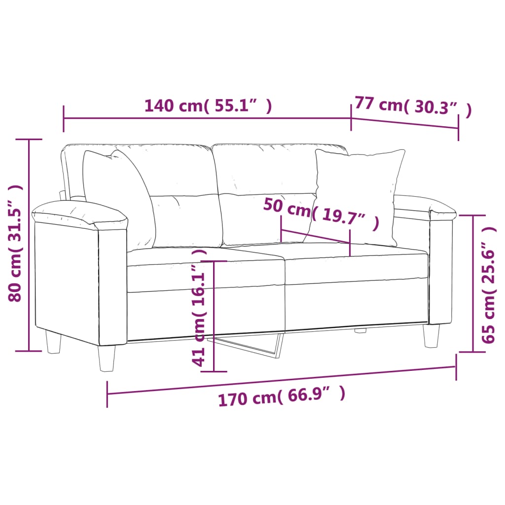 2-Sits Soffa Med Prydnadskuddar Konstläder