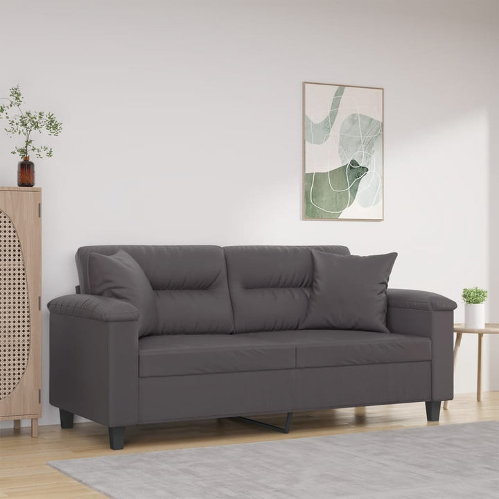 2-Sits Soffa Med Prydnadskuddar Konstläder