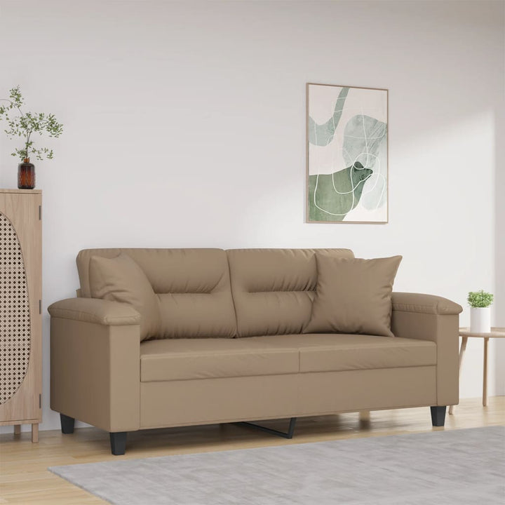 2-Sits Soffa Med Prydnadskuddar Konstläder