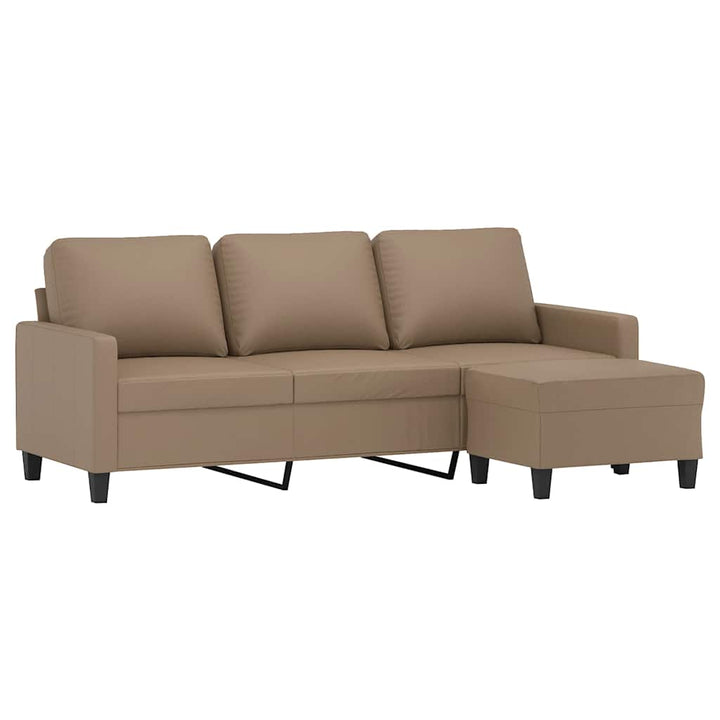 3-Sitssoffa Med Fotpall 180 Cm Konstläder