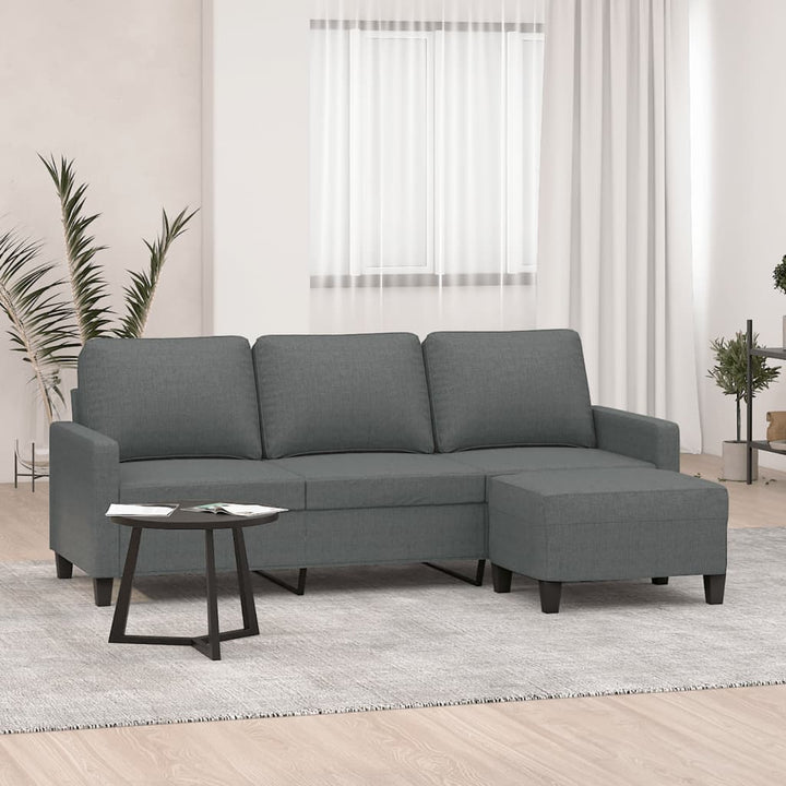 3-Sitssoffa Med Fotpall 180 Cm Tyg