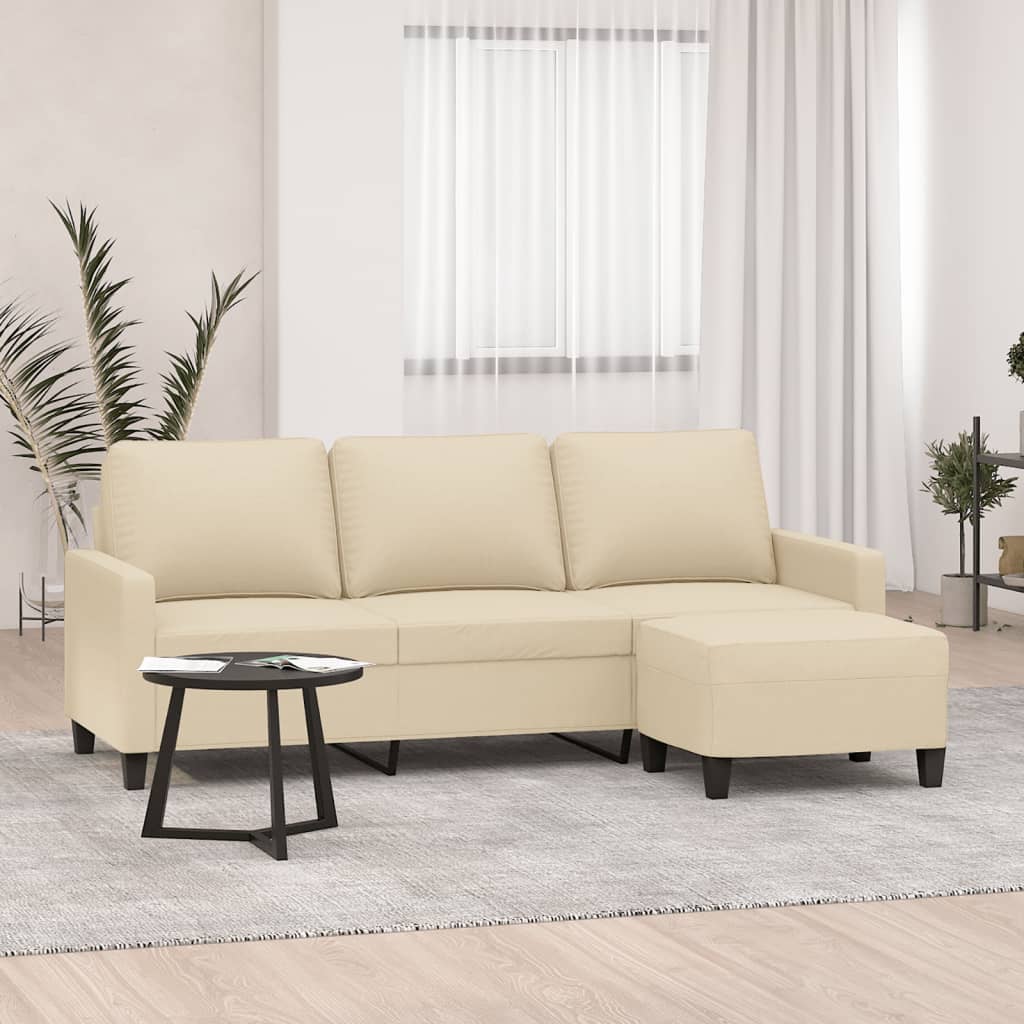 3-Sitssoffa Med Fotpall 180 Cm Tyg