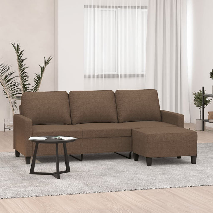 3-Sitssoffa Med Fotpall 180 Cm Tyg