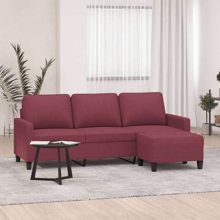 3-Sitssoffa Med Fotpall 180 Cm Tyg