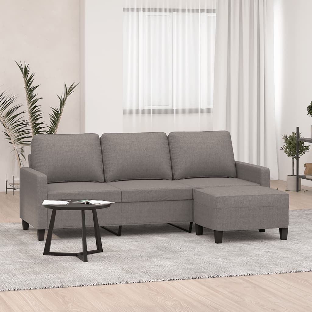 3-Sitssoffa Med Fotpall 180 Cm Tyg
