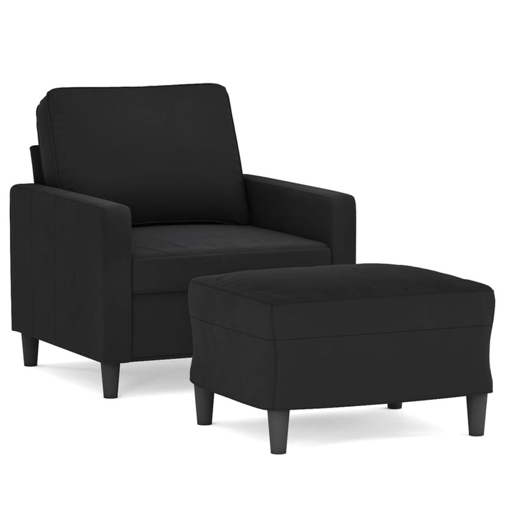 Fåtölj Med Fotpall 60 Cm Sammet