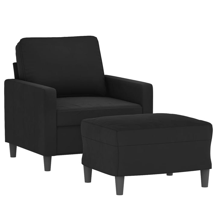 Fåtölj Med Fotpall 60 Cm Sammet