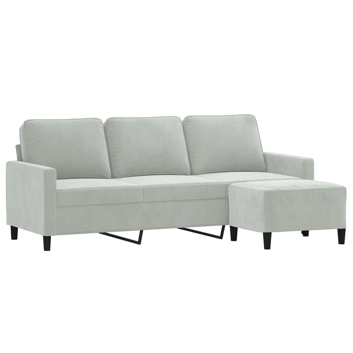 3-Sitssoffa Med Fotpall 180 Cm Sammet