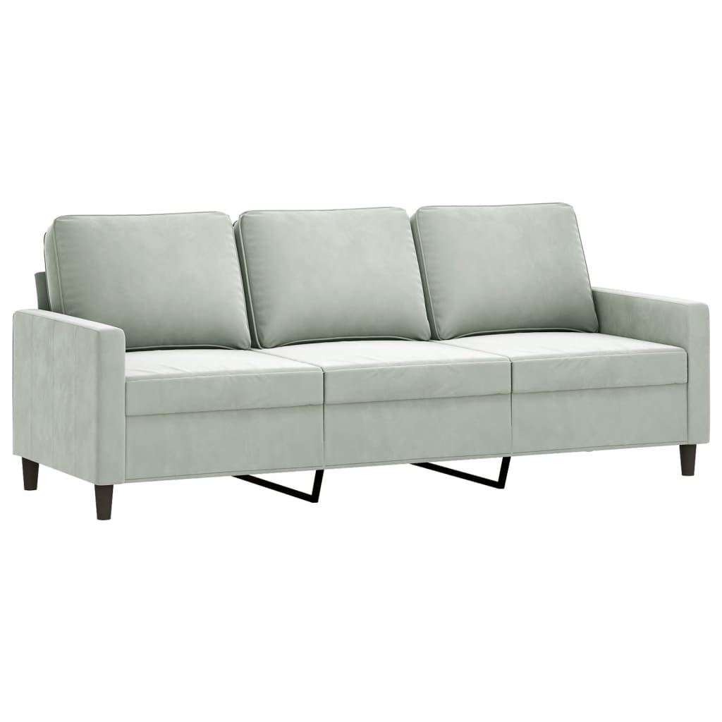 3-Sitssoffa Med Fotpall 180 Cm Sammet