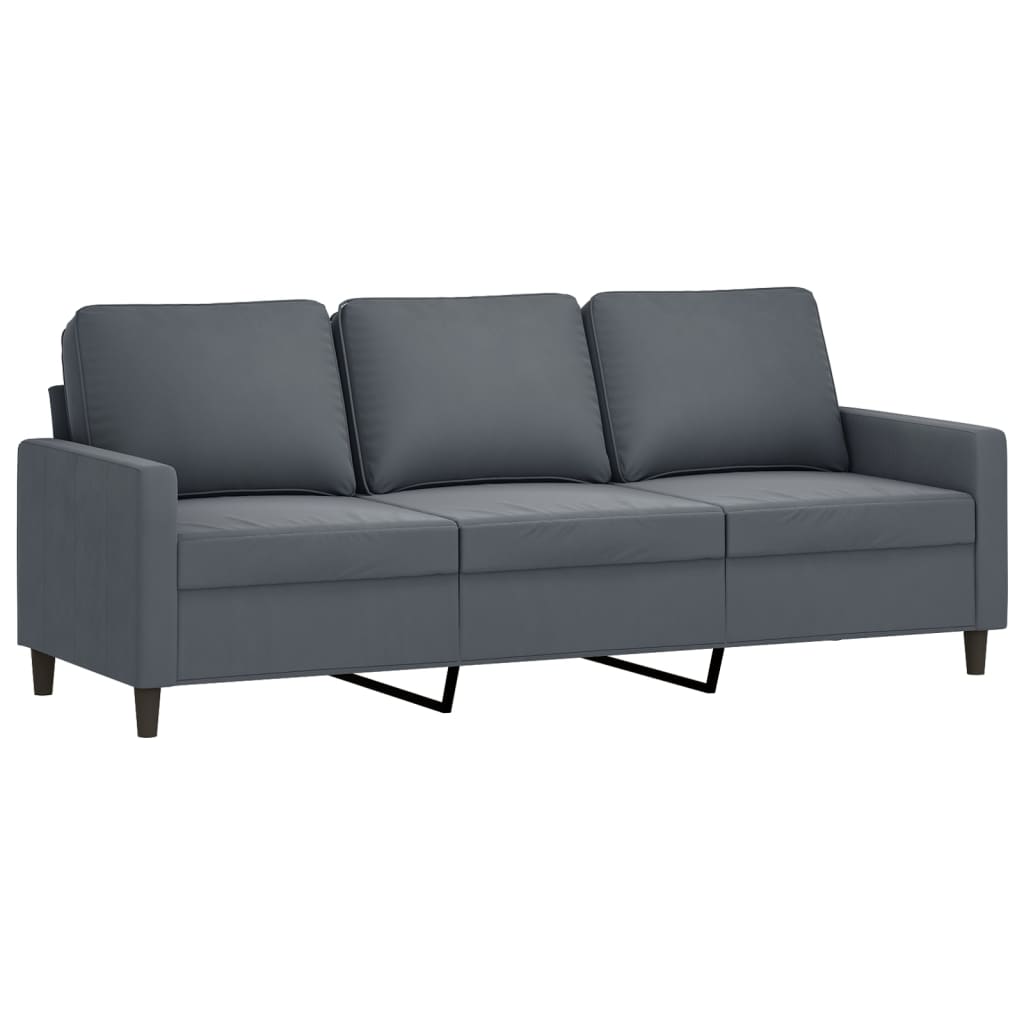 3-Sitssoffa Med Fotpall 180 Cm Sammet
