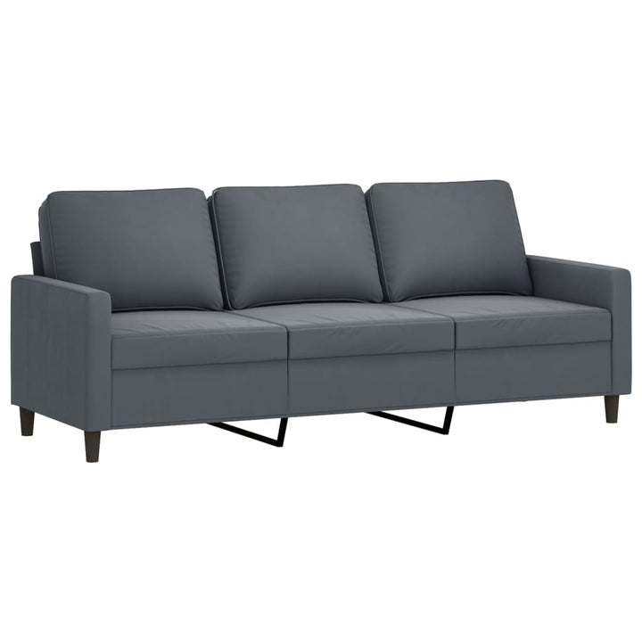 3-Sitssoffa Med Fotpall 180 Cm Sammet