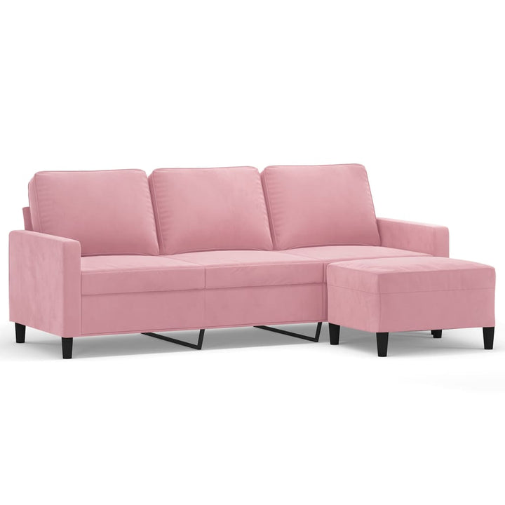 3-Sitssoffa Med Fotpall 180 Cm Sammet
