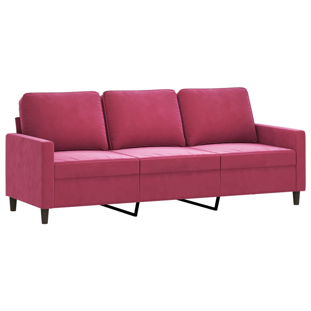 3-Sitssoffa Med Fotstöd 180 Cm Sammet