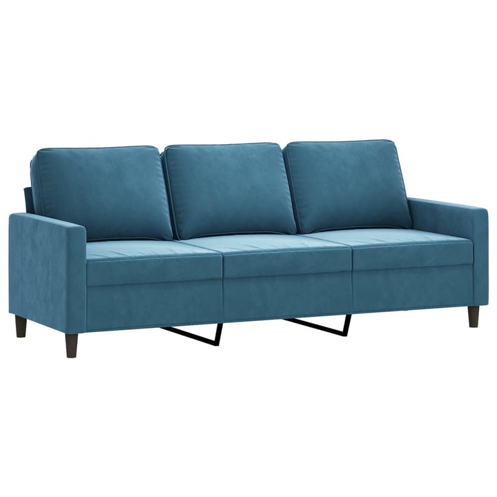 3-Sitssoffa Med Fotpall 180 Cm Sammet