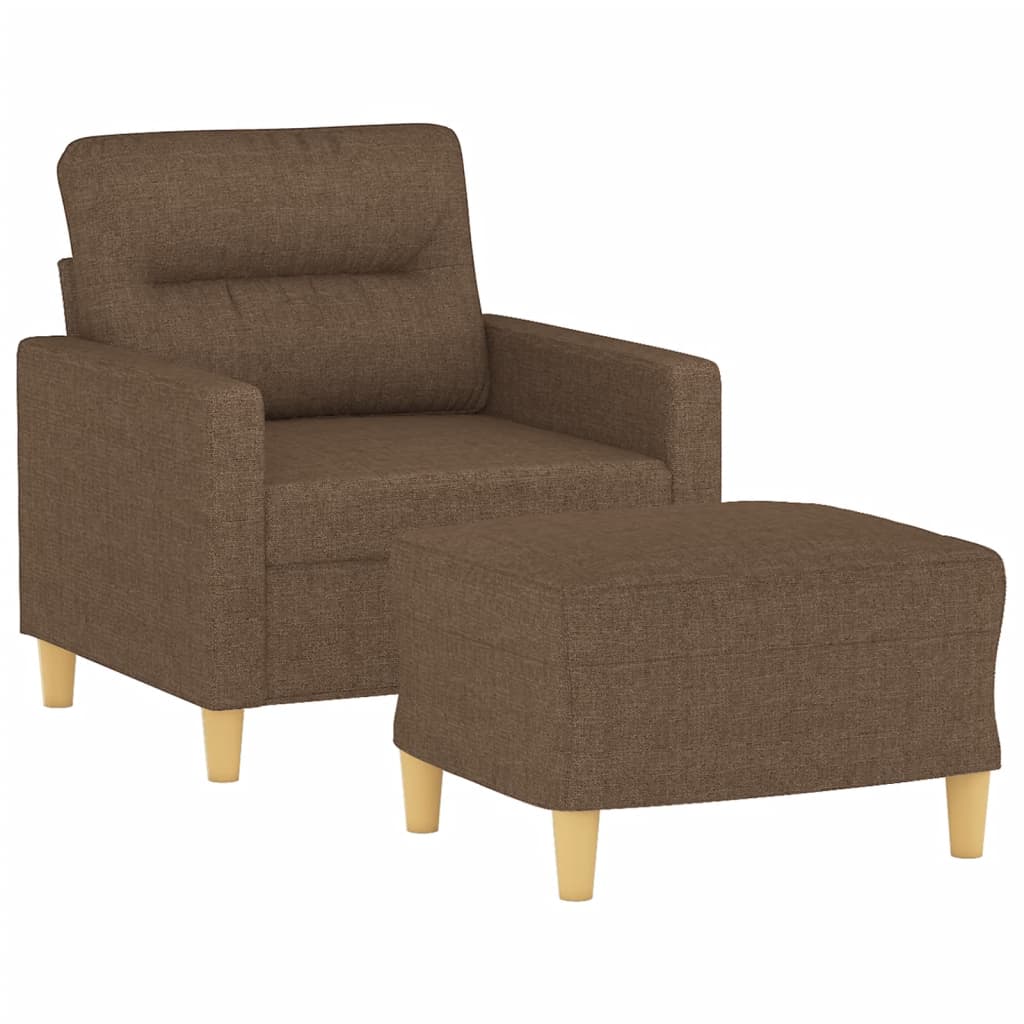 Fåtölj Med Fotpall 60 Cm Tyg