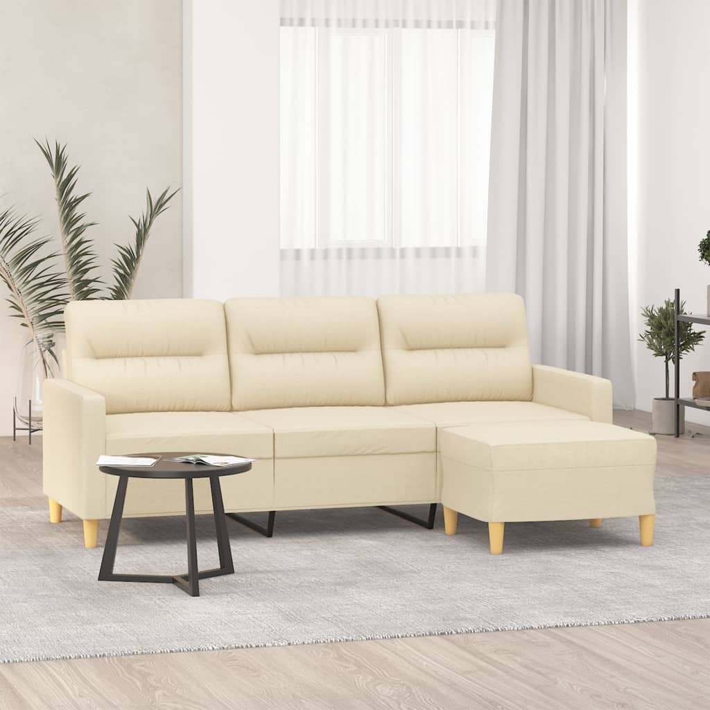 3-Sitssoffa Med Fotpall 180 Cm Tyg