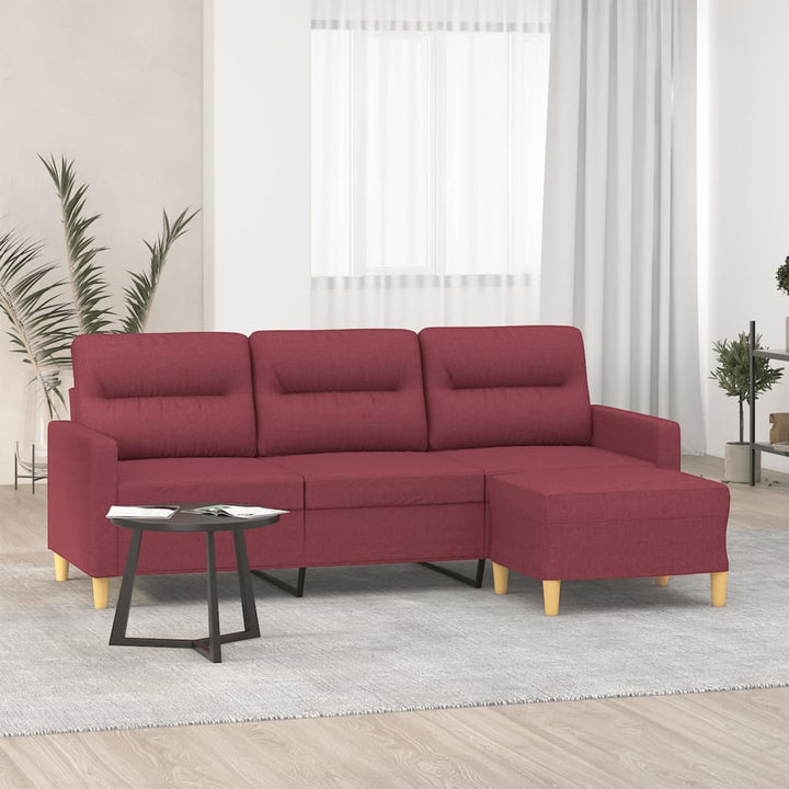 3-Sitssoffa Med Fotpall 180 Cm Tyg