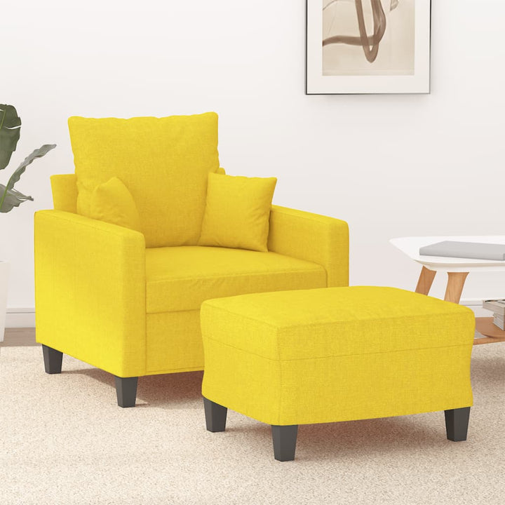 Fåtölj Med Fotpall 60 Cm Tyg