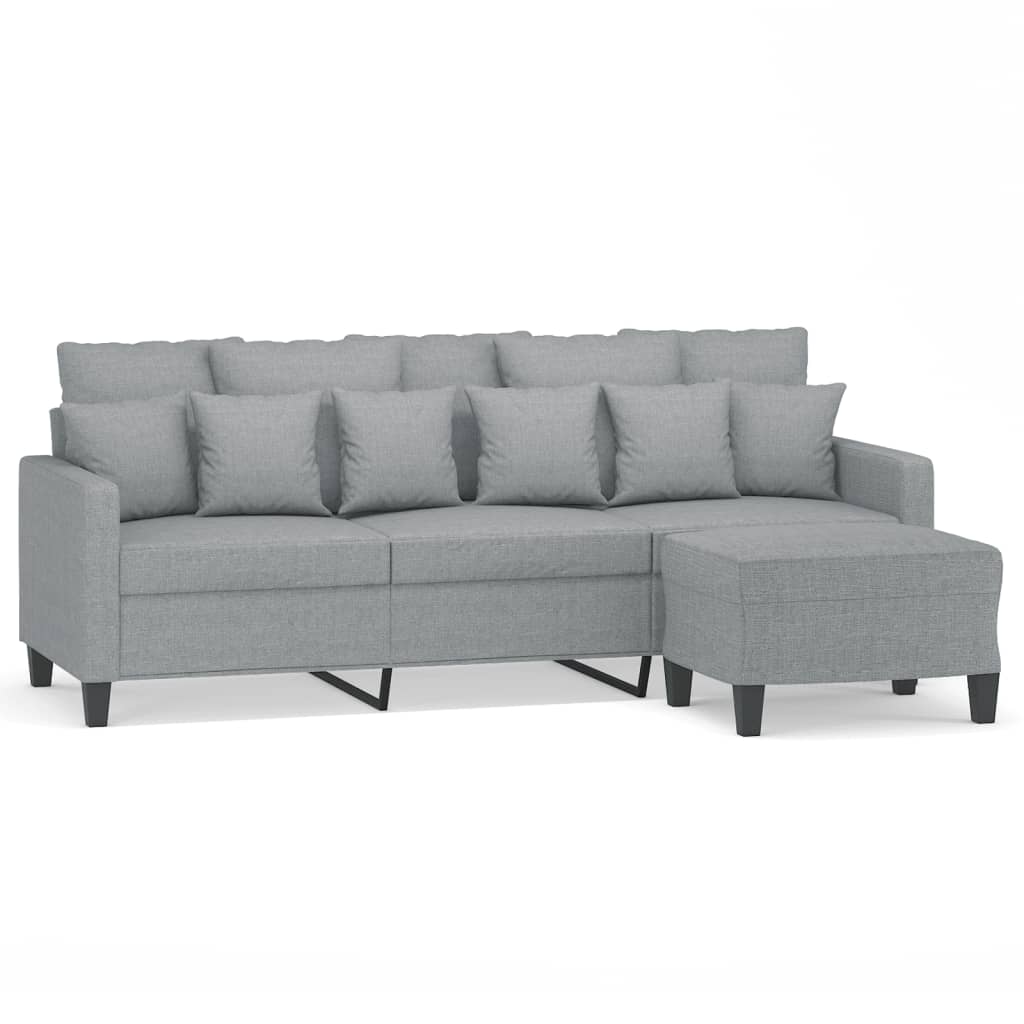3-Sitssoffa Med Fotpall 180 Cm Tyg