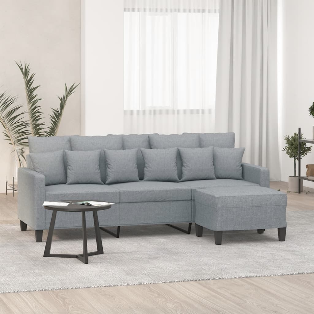 3-Sitssoffa Med Fotpall 180 Cm Tyg