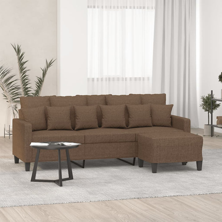3-Sitssoffa Med Fotpall 180 Cm Tyg